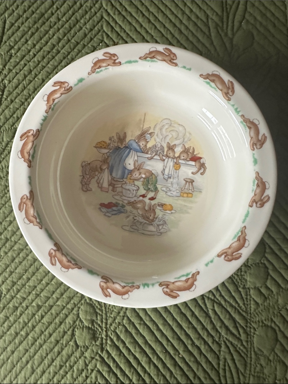 Royal Doulton Bunny Illustration Ceramic Bowl in Cream and Brown